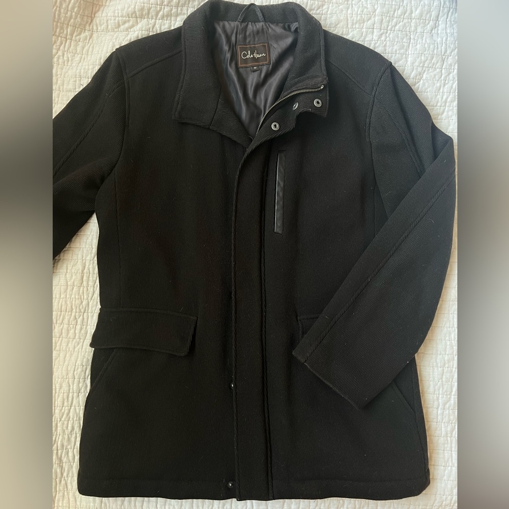 Wool Blend All Weather Car Coat with Lambskin Trim by Cole Haan